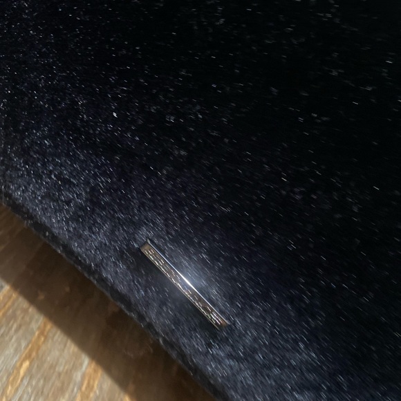 Rebecca Minkoff Crushed Velvet Grey Mini Flower Embellished Crossbody bag Purse - Picture 5 of 10